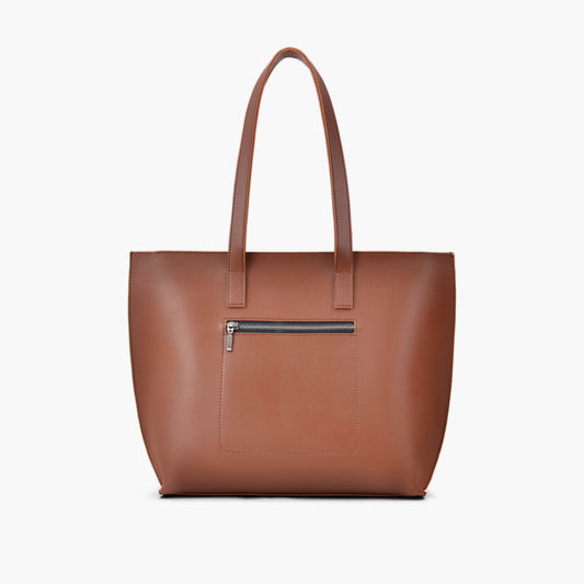 Horse brown long handle tote bag