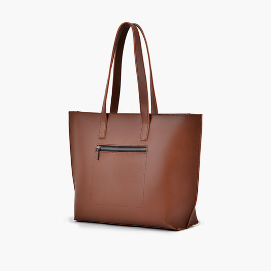 Horse brown long handle tote bag
