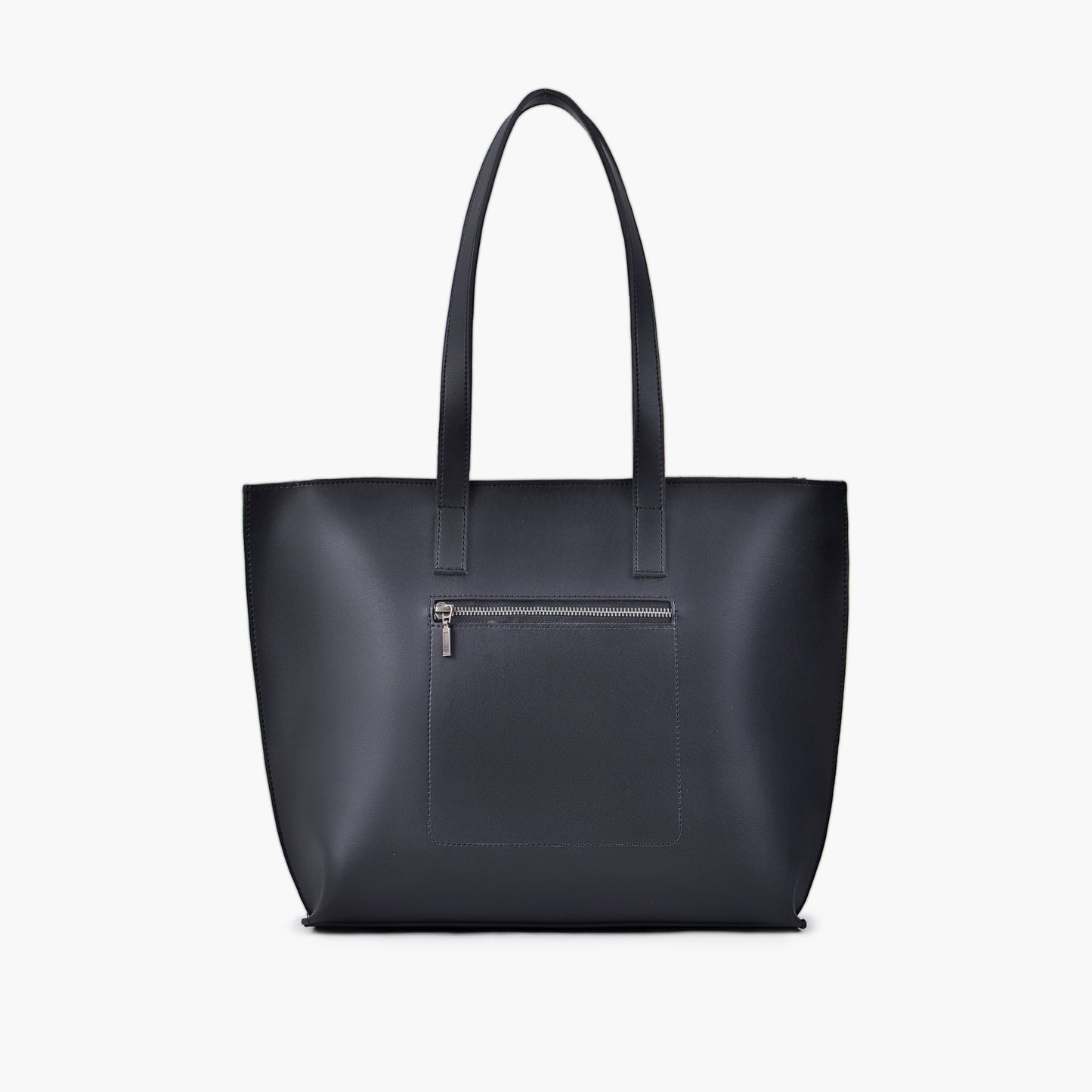 Black long handle tote bag