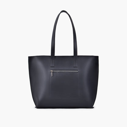 Black long handle tote bag
