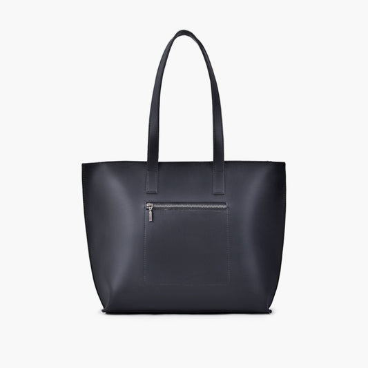 Black long handle tote bag