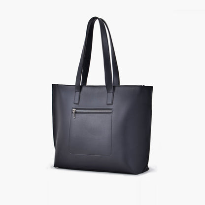 Black long handle tote bag