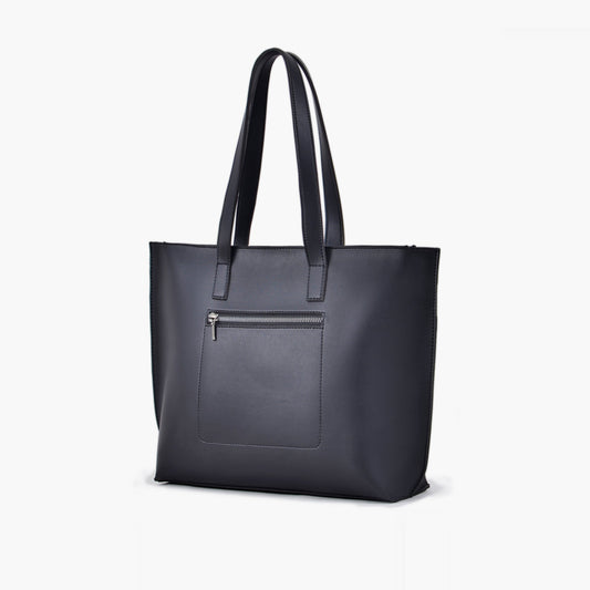 Black long handle tote bag