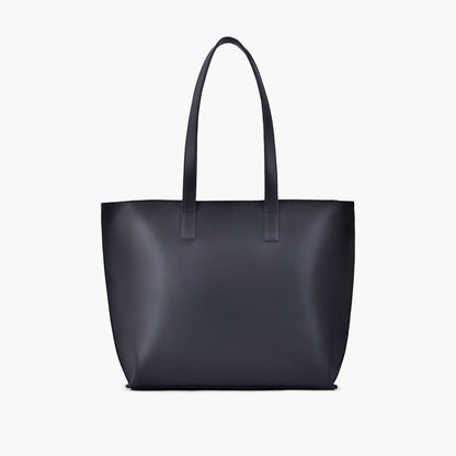 Black long handle tote bag