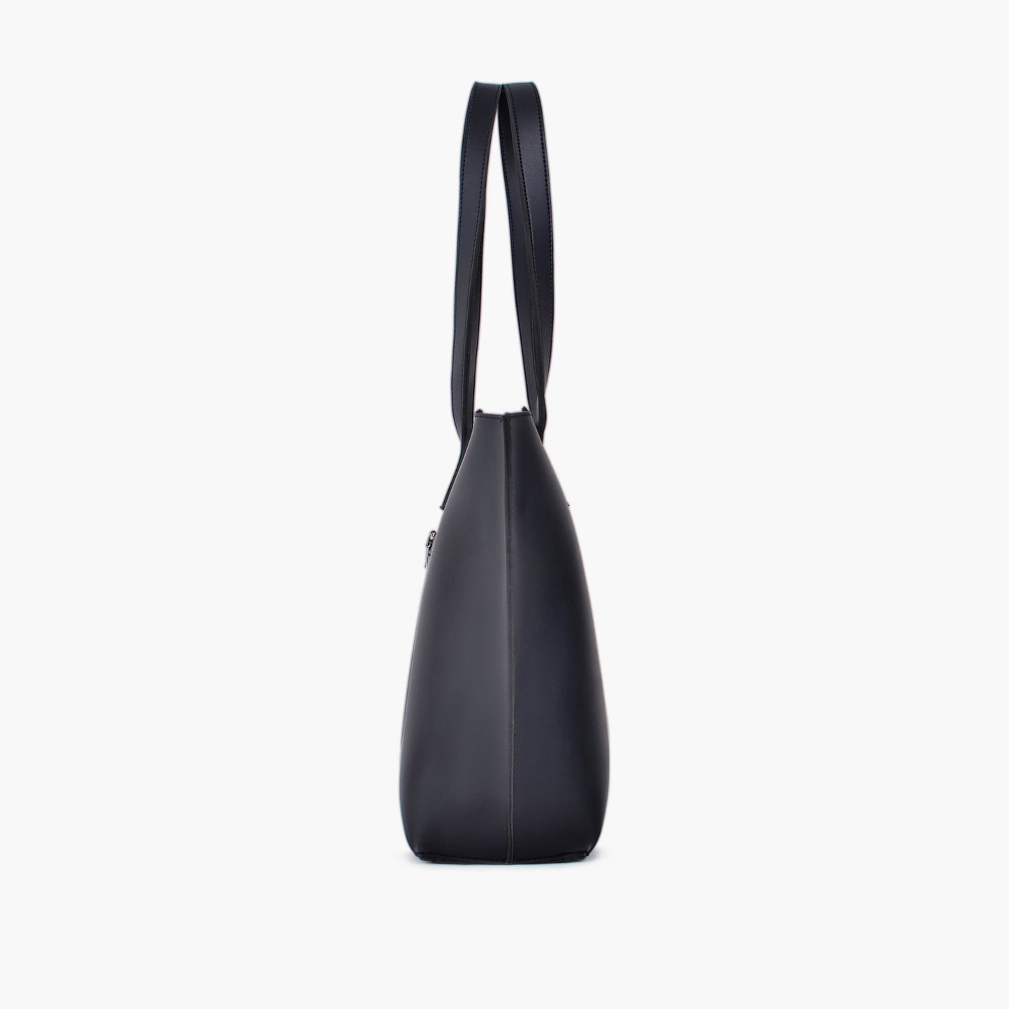 Black long handle tote bag