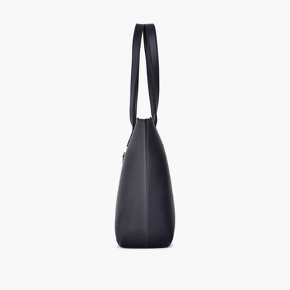 Black long handle tote bag