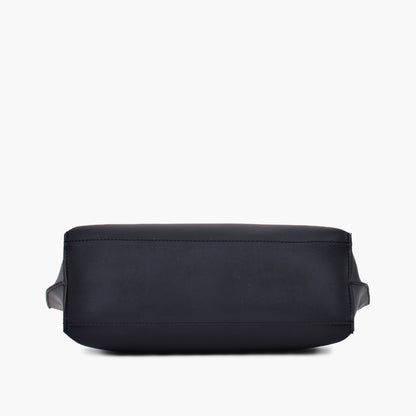 Black long handle tote bag