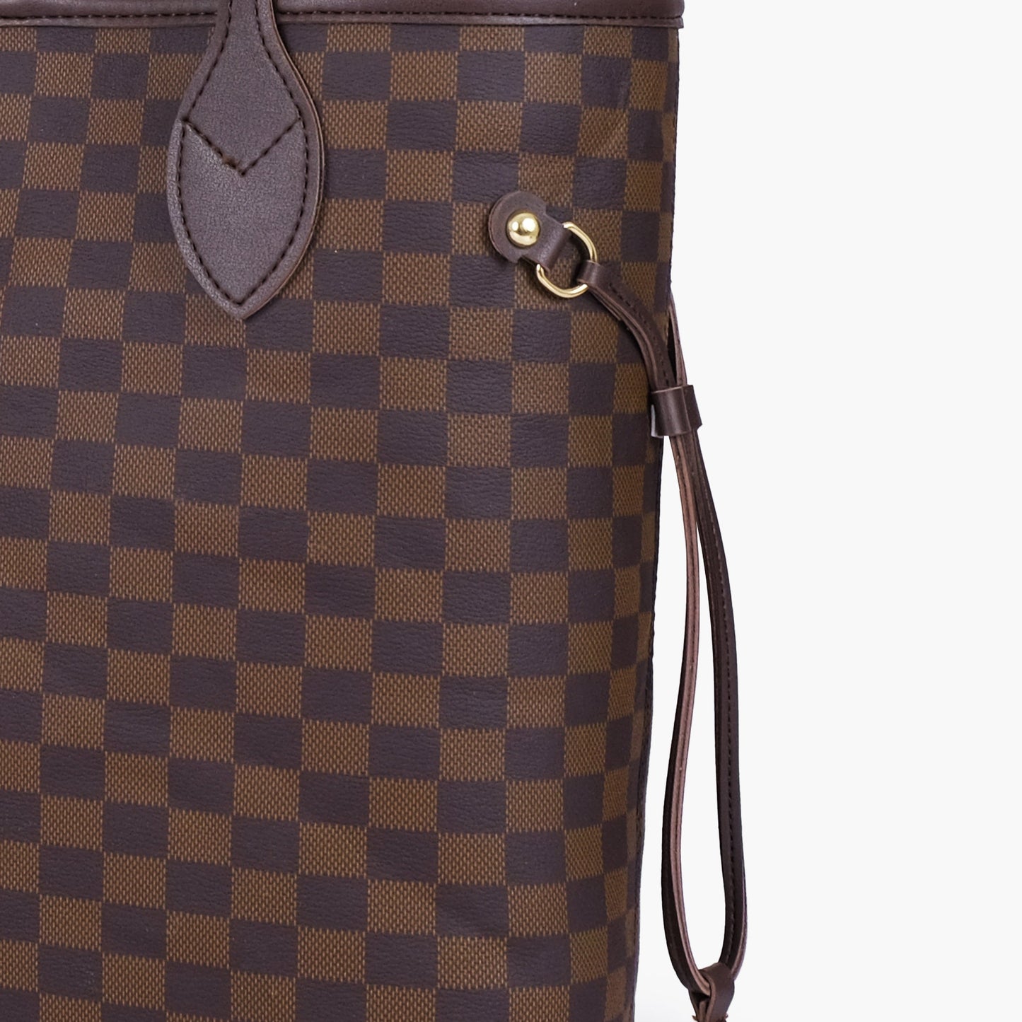 Dark brown checkered neverfull tote bag