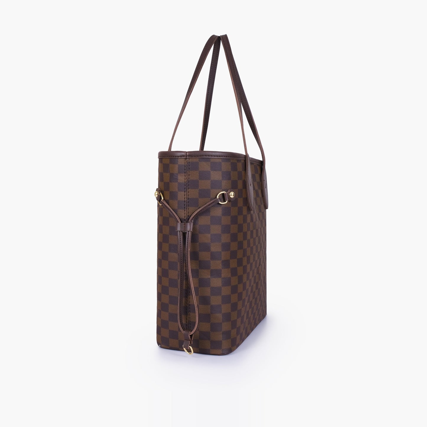 Dark brown checkered neverfull tote bag