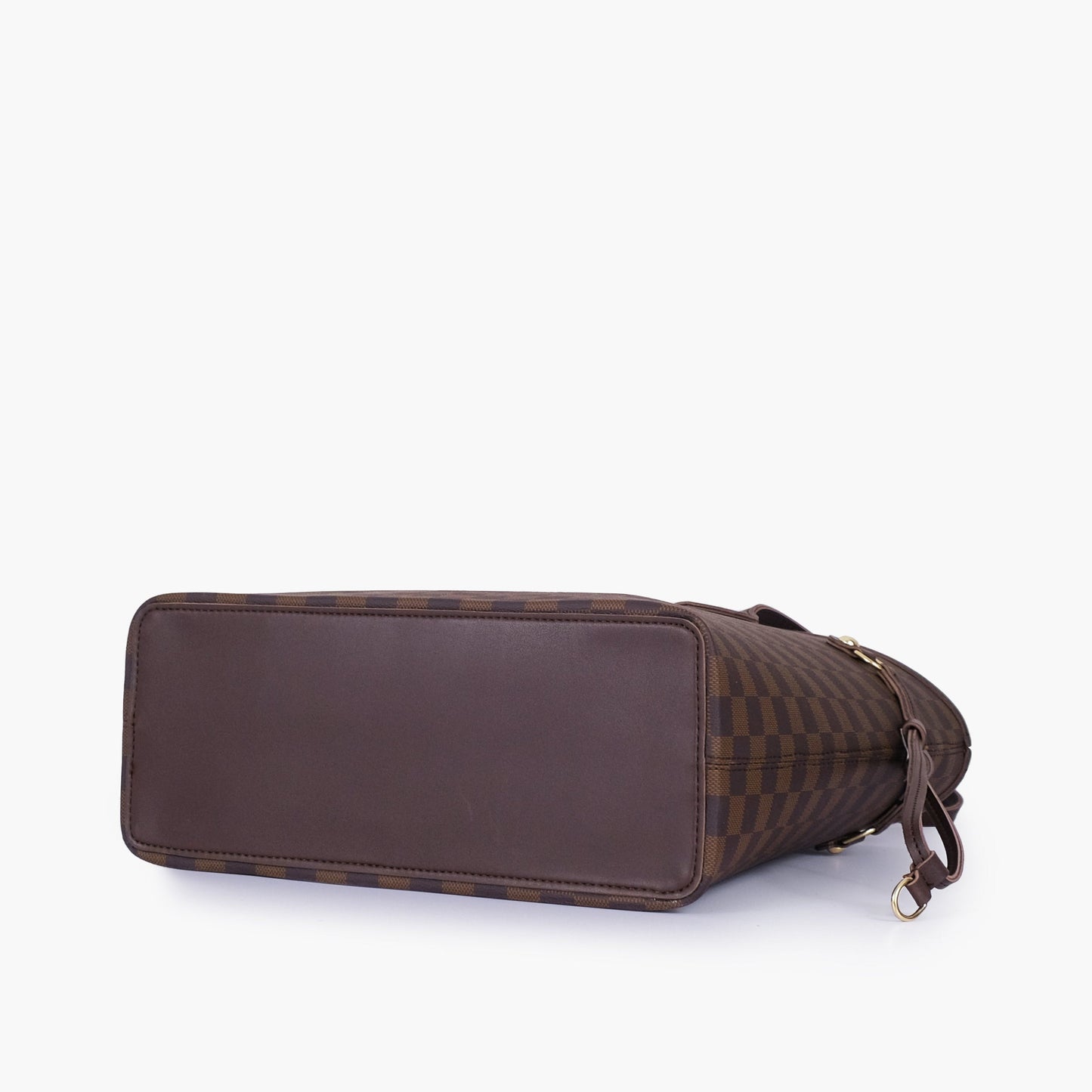 Dark brown checkered neverfull tote bag
