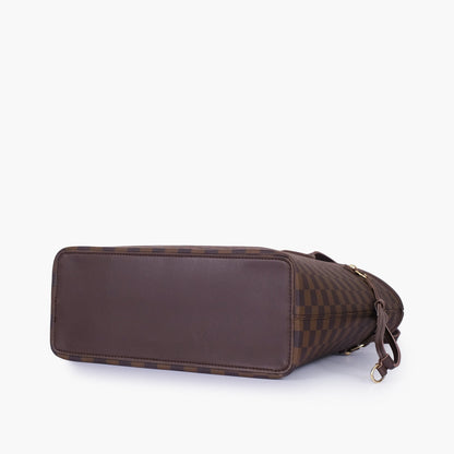 Dark brown checkered neverfull tote bag