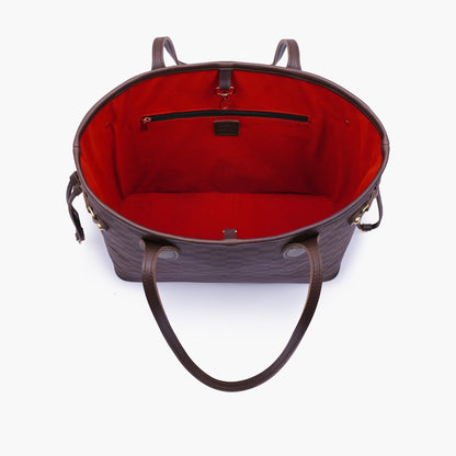 Dark brown checkered neverfull tote bag